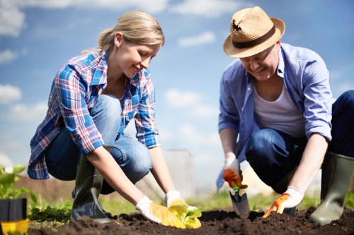 Earlsfield gardeners caring for healthy plants and lawn